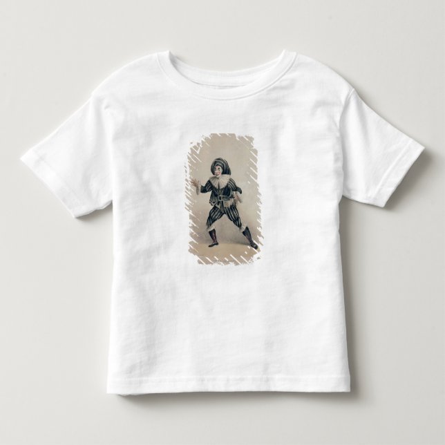 Camiseta Infantil Grimaldi como Scaramouche, do dell'Ar de Commedia (Frente)