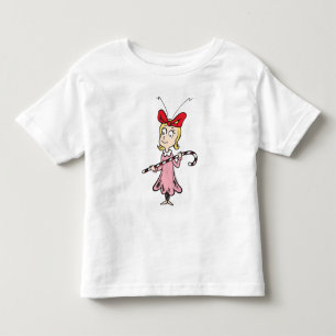 Camiseta Infantil Grinch Cindy-Lou Quem - Segurando Bastão de Doce