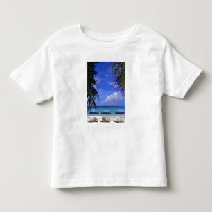 Camiseta Infantil guarda-chuvas na praia, St. Maarten, Caribe
