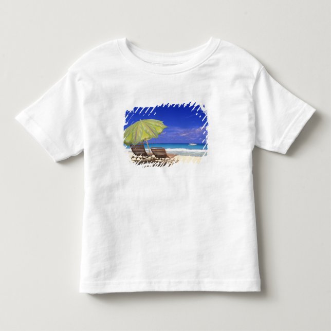 Camiseta Infantil Guarda-sol de Praia, Abaco, Bahamas (Frente)