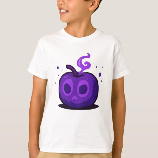 Camiseta Infantil Halloween de Maçã Roxa Assustado