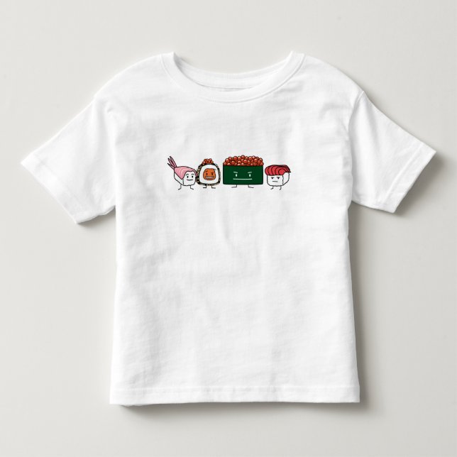 Camiseta Infantil Happy Sushi Brothers arroz Japonês salmão de camar (Frente)