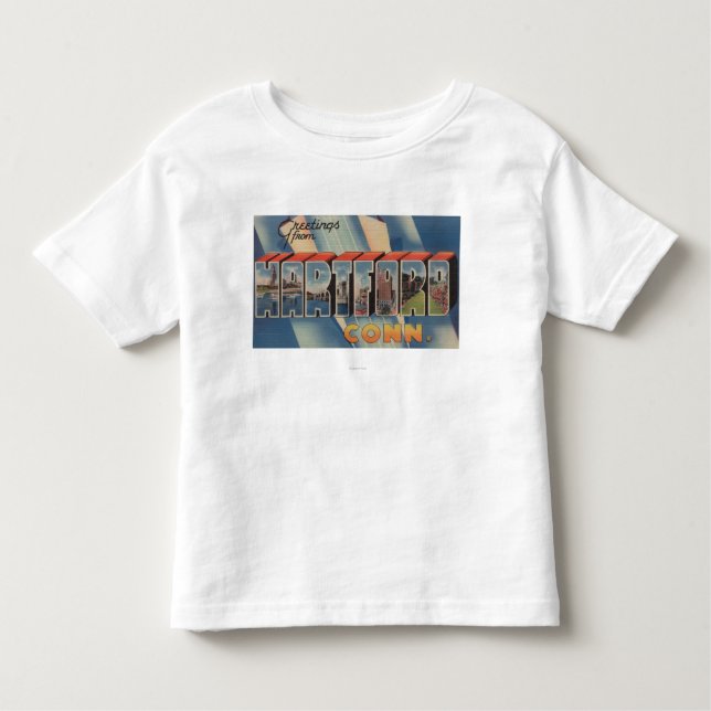 Camiseta Infantil Hartford, Connecticut - grandes cenas 2 da letra (Frente)