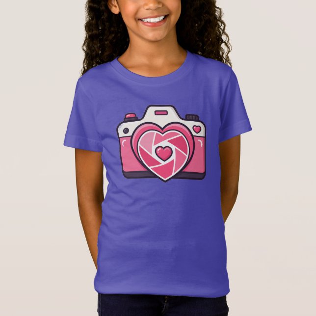 Camiseta Infantil Heart Camera Kids (Frente)
