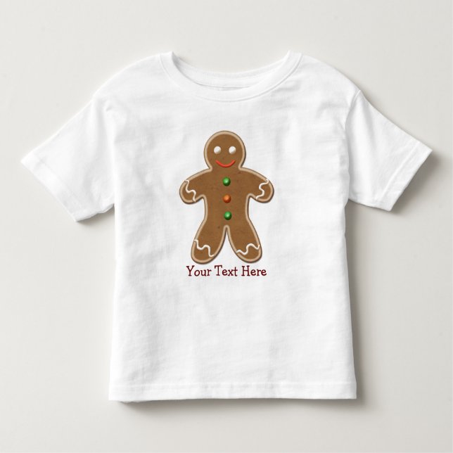 Camiseta Infantil Homem de Gingerpão de Feriado Personalizado (Frente)