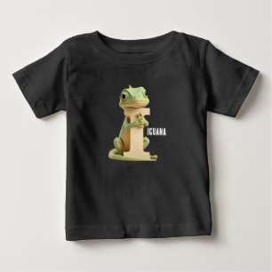 Camiseta Infantil I de Iguana Fofa   Alfabeto de A