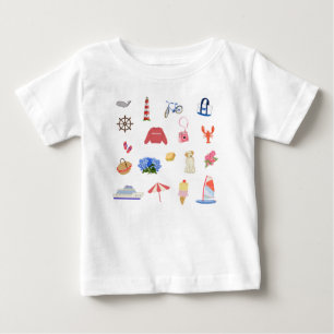 Camiseta Infantil Ícones de Aventura de Verão em N