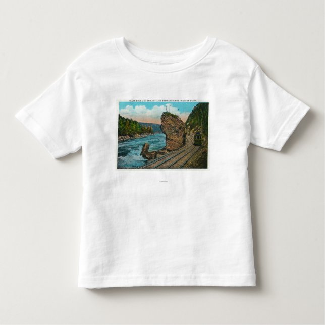 Camiseta Infantil Ideia da linha gigante da rocha e de trole (Frente)