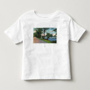 Camiseta Infantil Ideia da movimentação da beira do lago ao longo 