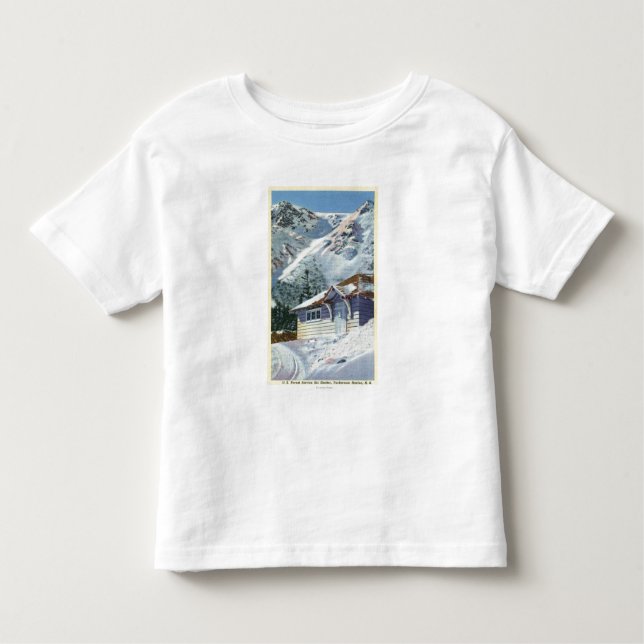 Camiseta Infantil Ideia de um abrigo do esqui do serviço florestal (Frente)