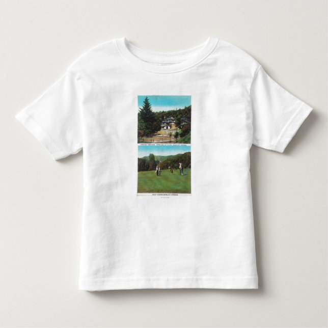 Camiseta Infantil Ideia do campo de golfe, terras do Croquet, casas (Frente)
