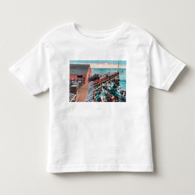 Camiseta Infantil Ideia exterior da embalagem da sardinha de Del (Frente)