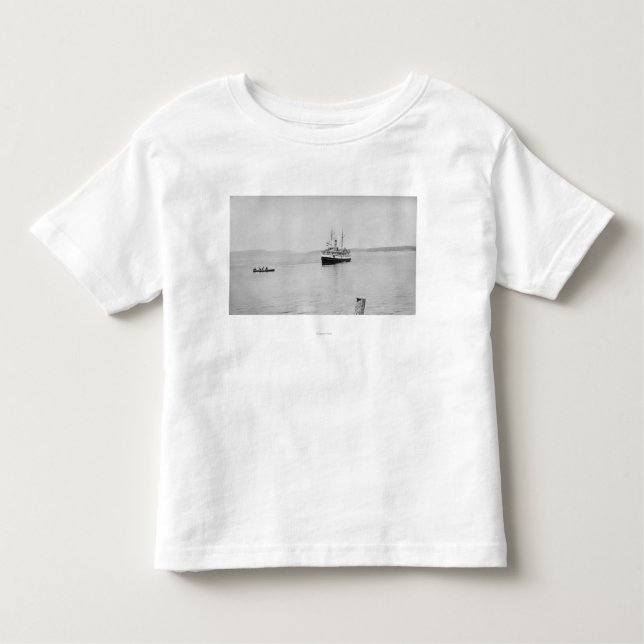 Camiseta Infantil Ilha de López, WA - balsa San Juan de Rosáalia (Frente)
