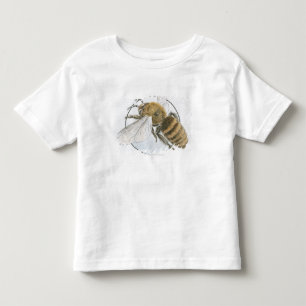 Camiseta Infantil Ilustração da abelha européia do mel