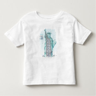 Camiseta Infantil Ilustração de seção transversal da estátua da