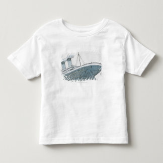 Camiseta Infantil Ilustração do passageiro que cai do titânico
