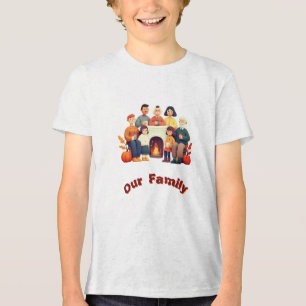 Camiseta Infantil Ilustrada 'Nossa Família' Fofa