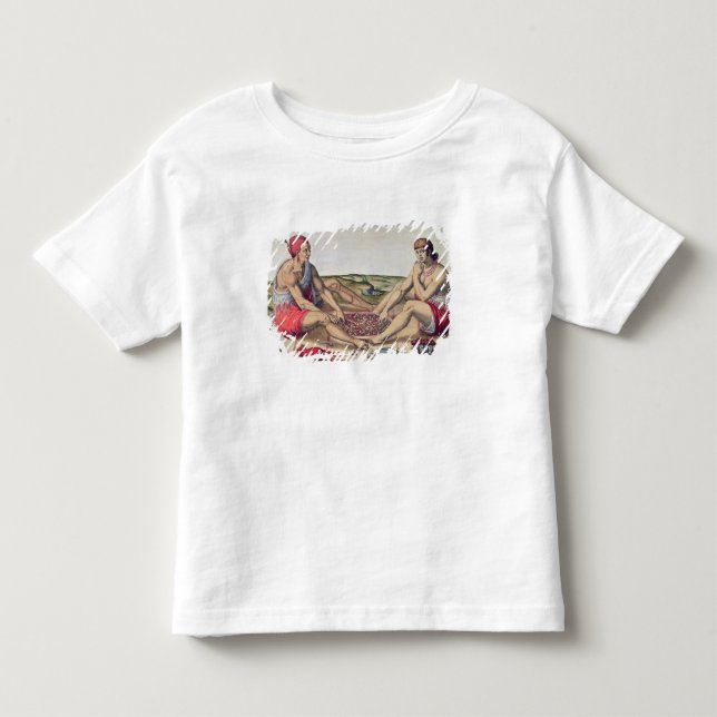 Camiseta Infantil Indianos que comem uma refeição (Frente)
