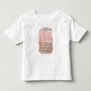 Camiseta Infantil Inicial "Q" de Historiated que descreve três