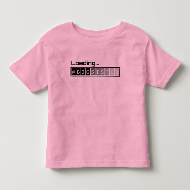 Camiseta Infantil Irmã mais velha da carga - rosa (Frente)