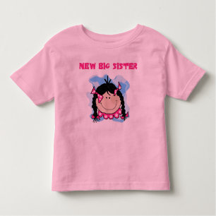 Camiseta Infantil Irmã mais velha nova do cabelo preto