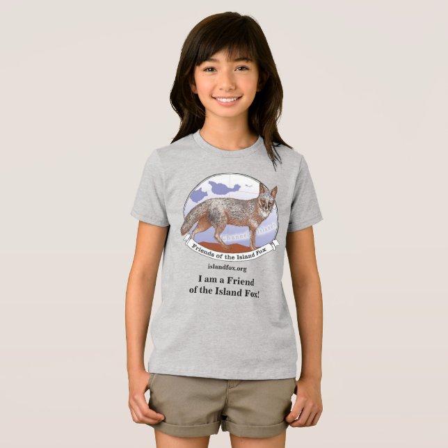 Camiseta Infantil Island Fox Cinza Logo (Frente Completa)