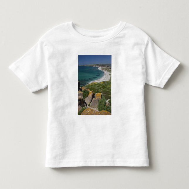 Camiseta Infantil Itália, Sardenha, Tharros. Vista do espanhol (Frente)