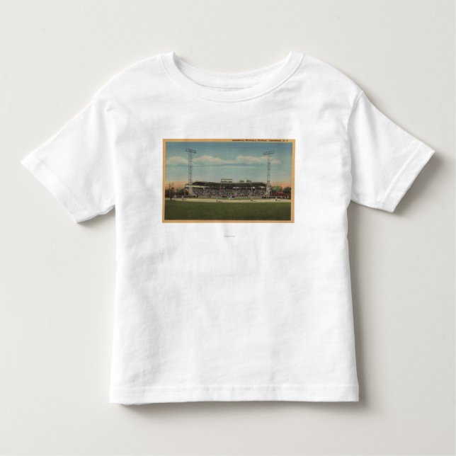 Camiseta Infantil Jamestown, NY - estádio de basebol municipal (Frente)