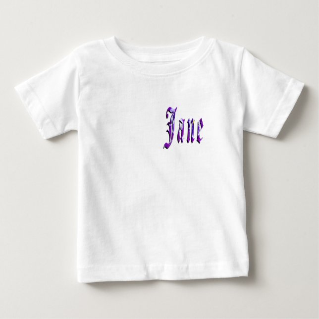 Camiseta infantil "Jane" Nome Floral (Frente)