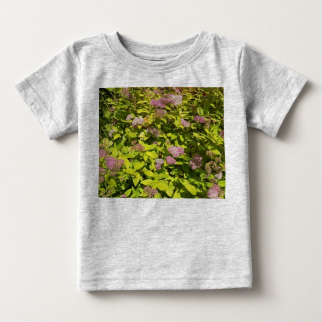 Camiseta Infantil Jardim de Flores Roxas (Frente)