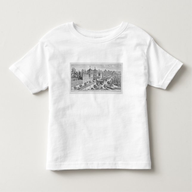 Camiseta Infantil Jardim do duque de Parma no monte de Palatine, (Frente)