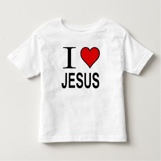 Camiseta Infantil Jesus presentes Eu adoro o logotipo de Jesus na ca