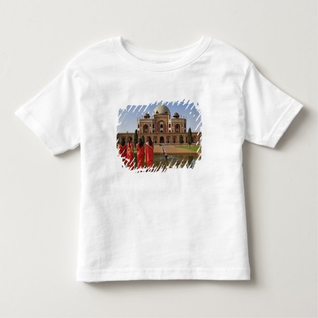 Camiseta Infantil Jovens senhoras indianas e o túmulo de Humayun, De (Frente)