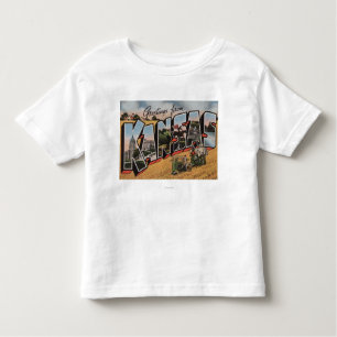 Camiseta Infantil Kansas (cena do fiador do trator & do feno)