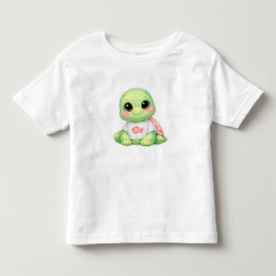 Camiseta Infantil Kawaii de Tartaruga Marinha Fofa