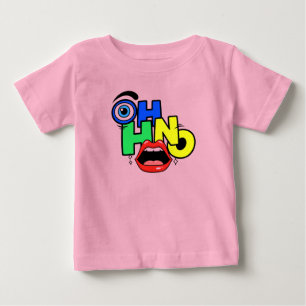 Camiseta Infantil Lábios Sassy Arte Pop Moderna