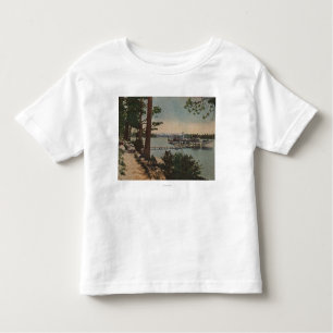 Camiseta Infantil Lake Tahoe, CA - opinião esmeralda da baía com