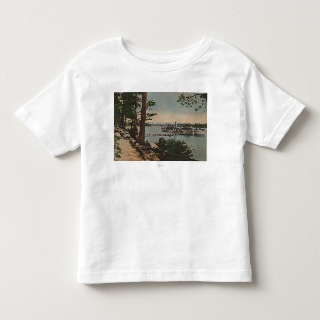 Camiseta Infantil Lake Tahoe, CA - opinião esmeralda da baía com (Frente)