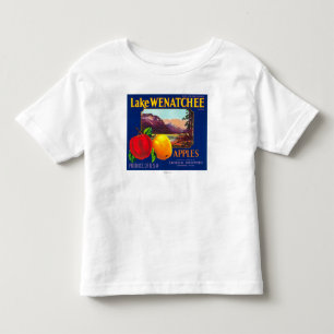 Camiseta Infantil Lake Wenatchee Apple Label (azul) - Cashmere, WA