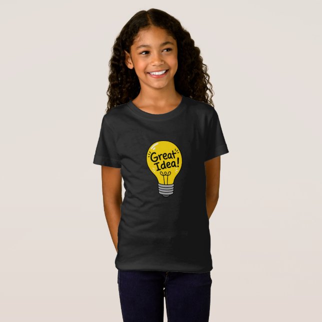Camiseta Infantil Lâmpada de Grande Ideia (Frente Completa)
