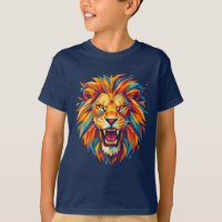 Camiseta Infantil Leão Feroz - Leão Geométrico Col