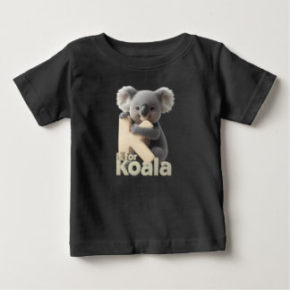 Camiseta Infantil Letra K Coração de Coala | Alfab