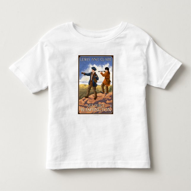 Camiseta Infantil Lewis e Clark - Nez Perce, Washington (Frente)