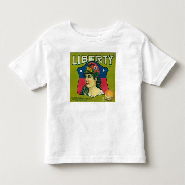 Camiseta Infantil Liberdade LabelEscondido alaranjado, CA (Frente)