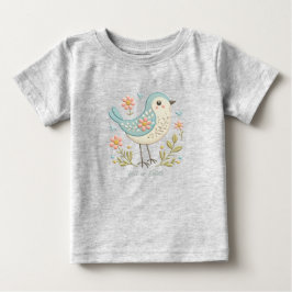 Camiseta Infantil Little Bird Floral Verde