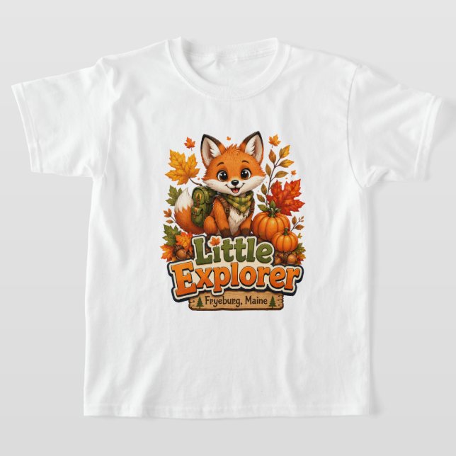 Camiseta Infantil Little Explorer Fryeburg Maine (Postura )