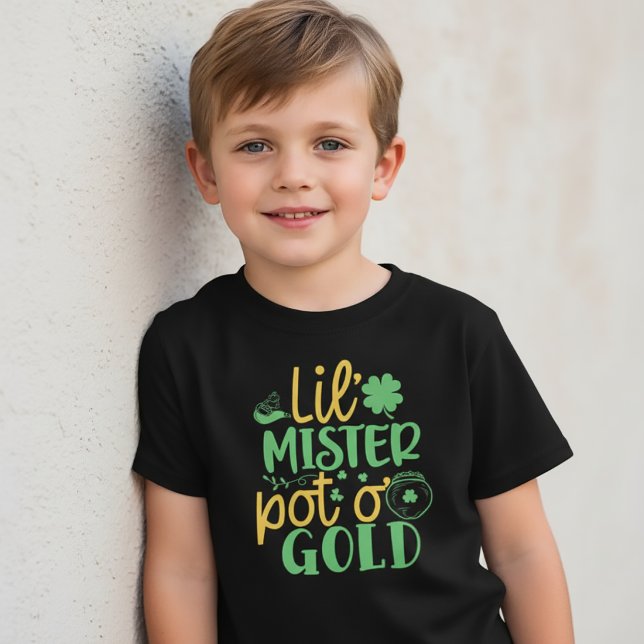 Camiseta Infantil Little Mister Pot O Gold St Patr (Criador carregado)