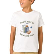 Camiseta Infantil Livros, Blocos e Besouros do Qui