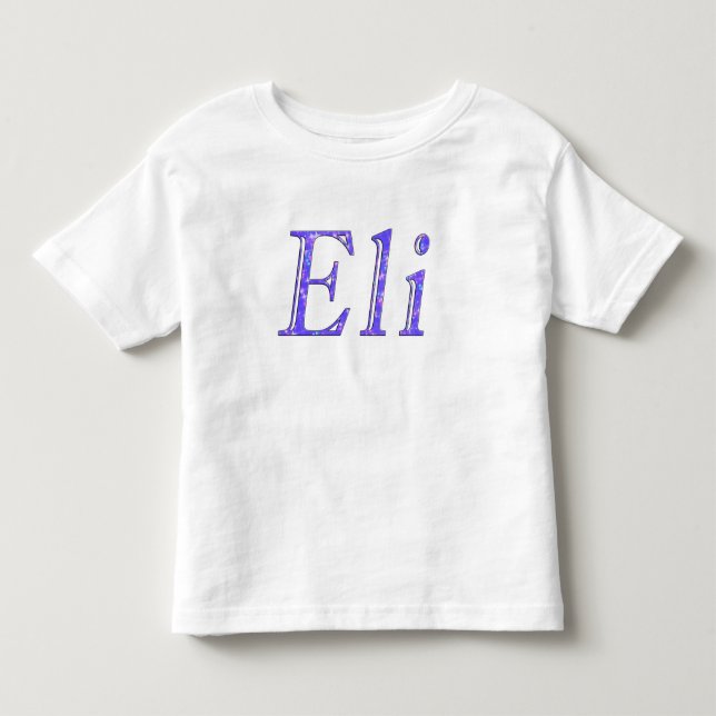 Camiseta Infantil Logotipo Do Nome Eli Azul (Frente)