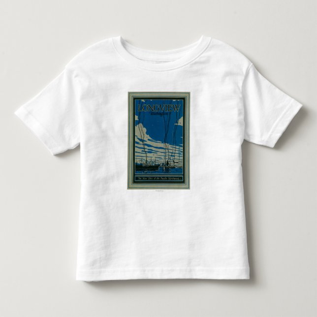 Camiseta Infantil Longview, poster da propaganda de Washington (Frente)
